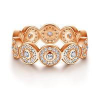 AMDXD Anillo solitario de plata de ley 925, anillos redondos, regalo para el día de la madre, día de San Valentín, compromiso, cumpleaños, Navidad, joyas para mujer, Plata de ley, Zirconia cúbica