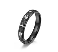 AMDXD Anillos de amistad para hombre en acero inoxidable, alianzas para parejas, estrella y estado de ánimo para hombres, plata, Acero inoxidable, Sin circonitas cúbicas