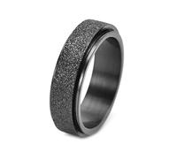 AMDXD Anillos de boda anchos 6 mm, anillo de pareja de acero inoxidable Anxiety Anillo de superficie mate antiansiedad Spinner Anillos para hombres, plata/negro/oro/azul, Acero inoxidable, Sin