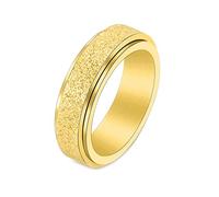 AMDXD Anillos de boda anchos 6 mm, anillo de pareja de acero inoxidable Anxiety Anillo de superficie mate antiansiedad Spinner Anillos para hombres, plata/negro/oro/azul, Acero inoxidable, Sin