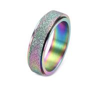 AMDXD Anillos de boda anchos 6 mm, anillo de pareja de acero inoxidable Anxiety Anillo de superficie mate antiansiedad Spinner Anillos para hombres, plata/negro/oro/azul, Acero inoxidable, Sin