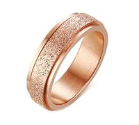 AMDXD Anillos de boda anchos 6 mm, anillo de pareja de acero inoxidable Anxiety Anillo de superficie mate antiansiedad Spinner Anillos para hombres, plata/negro/oro/azul, Acero inoxidable, Sin