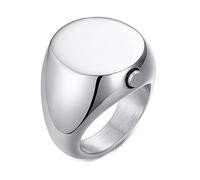 AMDXD Anillos de boda, anillos de pareja de acero inoxidable pulido para hombres, plata, Acero inoxidable, Sin circonitas cúbicas