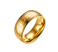 AMDXD Anillos de boda de 8 mm, anillos para mujer, acero inoxidable, palabras chinas para hombres, plata/negro/oro, Acero inoxidable, Sin circonitas cúbicas