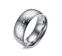 AMDXD Anillos de boda de 8 mm, anillos para mujer, acero inoxidable, palabras chinas para hombres, plata/negro/oro, Acero inoxidable, Sin circonitas cúbicas