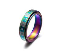 AMDXD Anillos de boda de acero inoxidable para hombre, anillos de pareja, números arábigos giratorios para hombres, multicolor, Acero inoxidable, Sin circonitas cúbicas