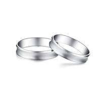AMDXD Anillos de boda de platino 950, clásico anillo solitario, joyas de oro real PT950, talla 49 - 70, Platino 950, Sin circonita