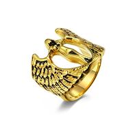 AMDXD Anillos de boda para hombre en acero inoxidable, alianzas para hombre, anillos de ángel y alas para hombres, plata, Acero inoxidable, Sin circonitas cúbicas