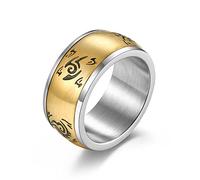AMDXD Anillos de boda para hombre en acero inoxidable, anillos para parejas, sol, estado de ánimo, estrella, nube y electricidad para hombres, plata y oro, Acero inoxidable, Sin circonitas cúbicas