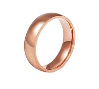 AMDXD Anillos de compromiso de 6 mm, anillo de pareja de acero inoxidable, banda clásica pulida para hombres, plata/negro/oro/azul/oro rosa, Acero inoxidable, Sin circonitas cúbicas