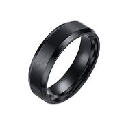 AMDXD Anillos de compromiso de 8 mm, anillo de pareja de acero inoxidable, banda clásica cepillada para hombres, plata/negro/oro/oro rosa, Acero inoxidable, Sin circonitas cúbicas