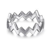 AMDXD Anillos de compromiso de plata de ley 925, anillos de onda, joyería fina para mujeres, regalos de cumpleaños para mujeres/hombre/niña/madre/novia/esposa, joyas para mujer, Plata de ley, Sin