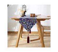 AMDXD Camino de mesa vintage con diseño de mandala y flores, primavera, 33 x 160 cm, de algodón, lavable, para comedor, fiesta, vacaciones, decoración, color azul