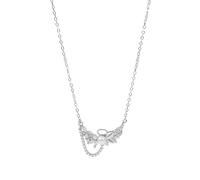 AMDXD Collar de oro real para mujer con colgante de oro blanco de 9 K/14 K/18 K, colgante de hoja con perla de corte redondo blanco, cadena para mujer regalo con moissanite Au 375/585/750 oro blanco