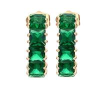 AMDXD Pendientes de oro de 9 quilates 375, auténticos, clásicos con moissanita, corte cuadrado, oro amarillo de 9 quilates, pendientes para mujer pequeños, Oro amarillo de 9 quilates (375