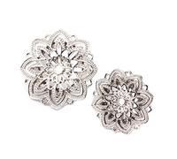 AMDXD Pendientes de túnel, 2 unidades, calibre para orejas, túnel, flores huecas en acero inoxidable, bronce/plata, pendientes para mujeres y niñas piercing joyas, Acero inoxidable, Sin circonitas