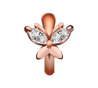 AMDXD Piercing de nariz indio, anillos de aleación para el tabique, mariposa en U, piercing de labios, pendientes con circonitas para mujer, 1 unidad, Cobre, Circonia cúbica