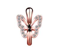 AMDXD Piercing de nariz indio, anillos de aleación para el tabique, mariposa en U, piercing de labios, pendientes con circonitas para mujer, 1 unidad, Cobre, Circonia cúbica