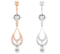 AMDXD Piercing para el ombligo 14G, 2 unidades, juego de piercings de lágrima y gota de plátano, colgante para mujer y niña, Acero inoxidable, Circonia cúbica