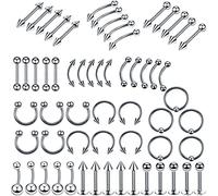 AMDXD Piercing para la nariz, acero inoxidable, acero quirúrgico, círculo U circular barbell clicker herradura, se puede utilizar como pendientes piercing de labio para hombres y mujeres, STK