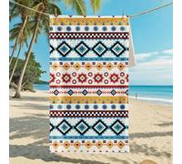 AMDXD Toallas de baño coloridas, impresas con patrón geométrico étnico, toallas de playa, microfibra, toalla de hammam sin arena, toallas para fitness, viajes, playa, natación, yoga, 70 x 140 cm