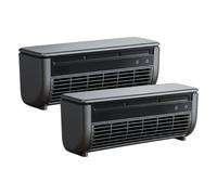 Ameble 2 Mini Aires acondicionados portátiles Recargables por USB con Ventilador de enfriamiento, Vapor frío y 3 velocidades, Control Remoto, Montaje en Pared sin Necesidad de taladrar - Gris