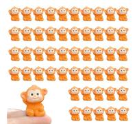 Ameble 50 Piezas de Mini Animales de Resina, Monos de Resina, Mini Figuras de Animales Salvajes, Accesorios para jardín de Hadas, Paisaje de Musgo, terrario DIY, decoración del hogar, a Granel