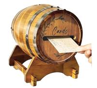 Ameble Cajas para Tarjetas de Boda para recepción, Caja para Tarjetas de Madera con Forma de Barril de Whisky, buzón rústico para Bodas, graduación, Despedida de Soltera, Fiesta de cumpleaños