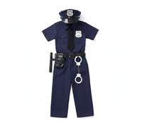 Ameble Costume da poliziotto per bambini, Costume da poliziotto per bambini, ragazzi - Completo blu giochi di ruolo con set completo di accessori (taglia L)