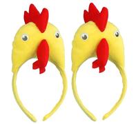 Ameble Diadema de pollo, 2 uds., lindo y divertido sombrero de pollo, diadema de gallo, accesorios de disfraz de tamaño libre para fiesta, escenario, disfraz, Cosplay
