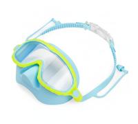 Ameble Gafas de natación para niños con cubierta para la nariz, lentes transparentes antivaho, marco, gafas para niños de 4 a 16 años, color amarillo y azul