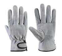 Ameble Guantes de trabajo de cuero aislados para hombres, guantes de soldadura y chimenea resistentes al calor para barbacoa, estufa de leña, jardinería y trabajos pesados