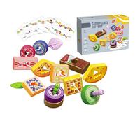 Ameble Juguete Montessori de Doble Juego con Cuentas para ensartar, con 12 Cuentas, para desarrollar la motricidad Fina y Aprender los Colores. Juguetes para ensartar para niños y niñas pequeños.