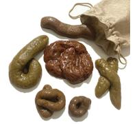 Ameble Kit de Broma de Caca Artificial de 6 Piezas con Bolsa de Almacenamiento, Juguetes de Caca realistas para Halloween, Día de los Inocentes, bromas de Fiesta, bromas de Oficina, mordaza Divertida