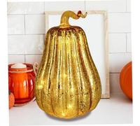 Ameble Lámpara de Calabaza de vitral LED 8, 7 x 5, 9 Calabazas de Cristal para Decorar Figuras coleccionables para Halloween Otoño Decoración de Acción de Gracias Sin batería Halloween