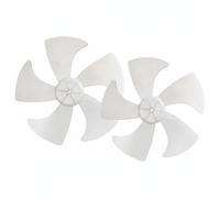 Ameble Paquete de 2 aspas de ventilador de plástico duro blanco de 14 pulgadas de repuesto, compatibles con ventiladores de pie, de mesa y de pared de 300/350/400/450 mm con pasador de motor fijo