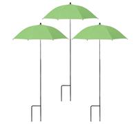 Ameble Paquete de 3 sombrillas para plantas de exterior, sombrilla de jardín con estaca para el suelo, protección UPF 50+ contra el sol y la lluvia para plantas en macetas y macizos de flores.