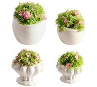 Ameble Plantas para casa de muñecas, Juego de 4 Plantas en Miniatura para casa de muñecas a Escala 1:12 con Detalles realistas, Mini para de, jardín de Hadas, decoración de Terra