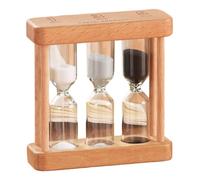 Ameble Reloj de Arena Temporizador de Arena 1 3 5 Minutos Reloj de de Madera con Herramienta de sincronización educativa en Blanco y Negro para Cocina, Oficina, Escritorio, Aula y Uso