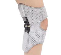 Ameble Rodillera con estabilizadores laterales y resorte ajustable de 3 niveles, transpirable y cómoda, para hombres mujeres, ideal para un estilo de vida activo - Gris