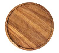 Ameble Tabla de Servir Redonda de Madera de 38 cm (15 Pulgadas), rústica, para Embutidos, fácil de Limpiar, para quesos, Aperitivos, Galletas, postres y entrantes.