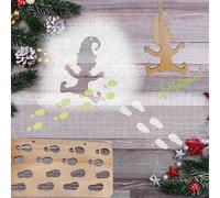 Amebleak Gnomo Accesorios para Puertas Plantilla de Gnomo Huellas Accesorios de Gnomo Plantilla de Gnomo de Navidad Gnomo de Navidad Casa de Gnomo Accesorios para Puertas de Gnomo Plantillas de Huell