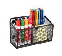 Ameceres Portalápices magnético - Soporte de malla con imanes extra fuertes perfecto para pizarras blancas, refrigeradores y accesorios de casillero (2 cestas, 1 paquete negro)