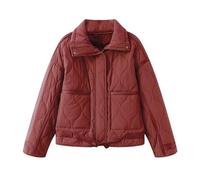 AMEEDA Chaqueta Estilosa para Mujer Autumn And Winter Women's Clothing Stand-up Collar Quilted Casual Cotton Coat Pocket Jacket(Color2,S)