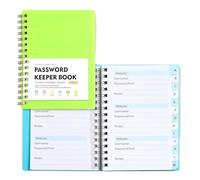 AMEEDA Cuaderno Espiral Cuaderno de contraseñas en espiral con y(Light Green)