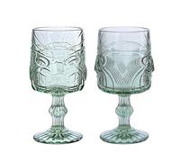 AMEEDA Vasos De Cóctel Regalo creativo de boda, máscara Tiki hawaiana personalizada, vasos for beber, copa vintage colorida, juego copas vino tinto(Blue1)