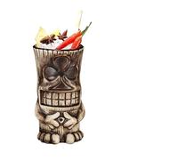 AMEEDA Vasos De Cóctel Taza Tiki de Cerámica for Cóctel Hawaiano, con Calavera Zombi, Juego Vino Grande, Fiesta Exótica, Tropical, Hecha a Mano(Playing Cards)