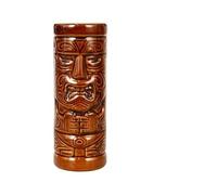 AMEEDA Vasos De Cóctel Taza Tiki de Cerámica for Cóctel Hawaiano, con Calavera Zombi, Juego Vino Grande, Fiesta Exótica, Tropical, Hecha a Mano(Maui Statue)