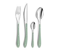 Amefa 1-2-3 S24 Cubiertos INOX+PP Bistro, Acero Inoxidable, Verde Aguamarina