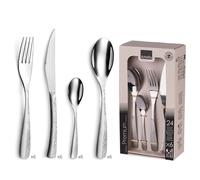 Amefa 246528AF20C40 Hureinte - Cubertería (24 piezas, acero inoxidable, acabado satinado, 13,7 x 7 x 26,5 cm)